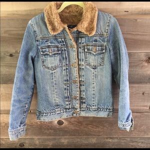 Vintage gap shearling denim jacket
